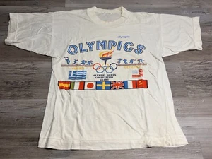 Vintage 80s Olympia Greece Souvenir T-Shirt Olympics Soviet Union Flag Mens Sz M - Picture 1 of 9
