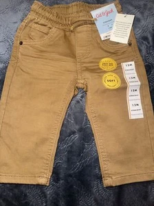 Toddler Boys' Pull-On Straight Fit Jeans Brown- Cat & Jack - 12m NWT. F - Picture 1 of 3