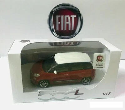 Fiat 500 L Modellino Mondo Die Cast Metal Auto Car 1/43 Rossa e Bianca Red White - Immagine 1 di 3