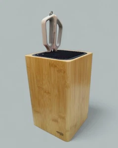 Appetito Square Universal Knife Block Holder Kitchen Tools Bamboo (with box) - Picture 1 of 4