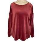 Old Navy Velour Crewneck Long Sleeve Blouse In Wine Stain Women’s Size Large
