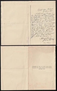 1812 Camp Before Badajos, Victorian John Lang Family's printed copy of his Will - Picture 1 of 1