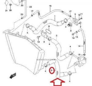 SUZUKI GSX-R1000 2012-16 MANGUERA SALIDA RADIADOR 17852-47H10 radiador inferior a bomba - Imagen 1 de 1