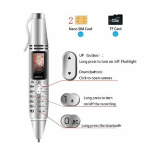 Mini bolígrafo para teléfono celular marcador Bluetooth 0,96" teléfono móvil 2G GSM teléfono celular - Imagen 1 de 15