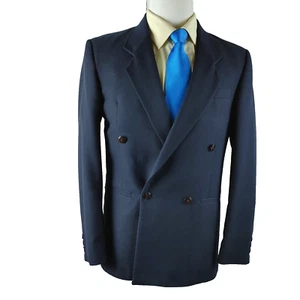 Cellini Collection 38R Double Breasted 4 Button Blue Suit Blazer - Picture 1 of 13