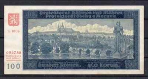 Böhmen & Mähren 100 Kronen, Deutsche Besetzung WWII, 1940, Serie GB !!! - Bild 1 von 5