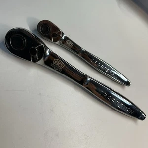 Craftsman 80th Anniversary Thin Head Fine Tooth Ratchets 2pc Set 1/2” & 3/8” #P - Picture 1 of 10