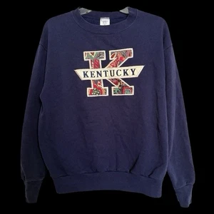 Vintage 80s Delta Kentucky Applique Crewneck Sweater Size L Made in USA Retro - Picture 1 of 6