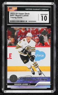 2023 Upper Deck Series 2 Young Guns Mason Lohrei #497 CGC 10 Gem Mint Rookie RC - Image 1 of 2