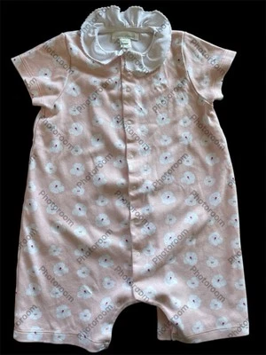 Marie Chantal (Portugal) ¿USADA EN EXCELENTE ESTADO/NUEVA SIN ETIQUETAS? Mameluco tejido algodón orgánico floral rosa-24Mos Foto 1 de 4