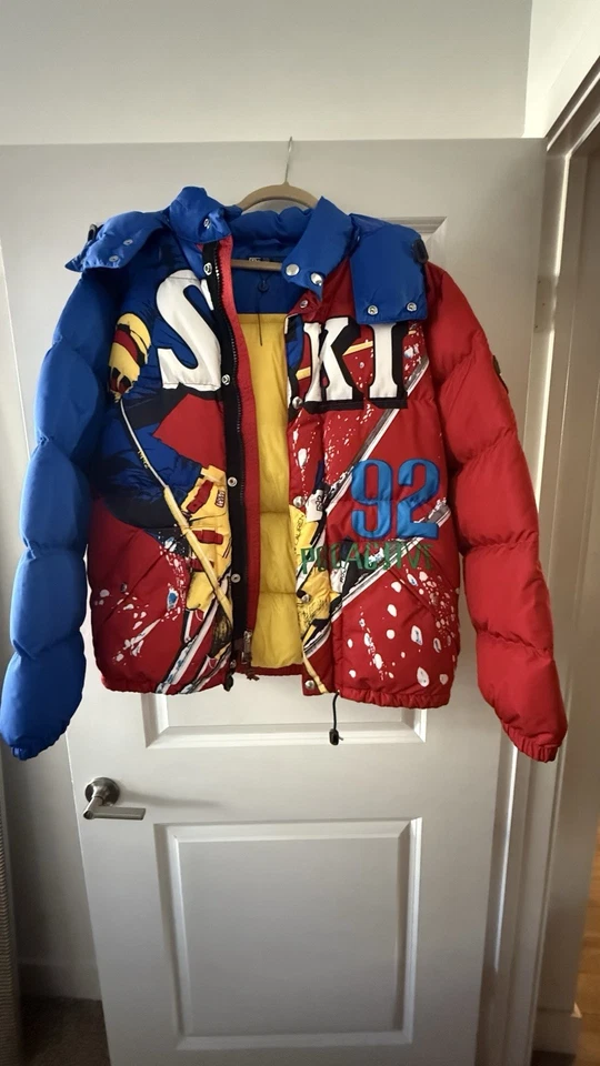 Polo Ralph Lauren 男式中号 PRL67 美国 Down Hill 高山滑雪背心 Puffer 夹克 — 第 1/2 张图片