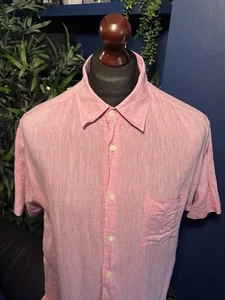 Linea Direction SS Short Sleeve Linen Shirt Pink Mens XL Summer Holiday - Picture 1 of 5