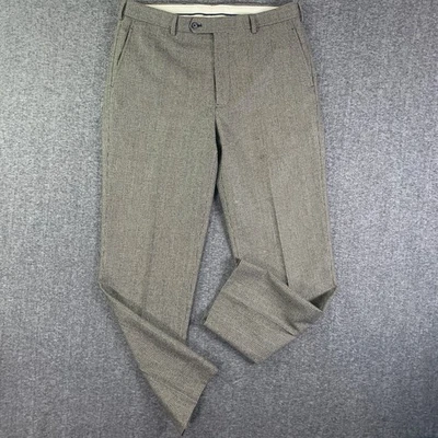 Pantalones de lana Brooks Brothers para hombre 37x32 marrón Glen Check ventana Foto 1 de 4