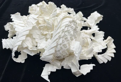 White Pleated Fabric Trim Bundle – Knife Pleat Ruffle – Sewing Crafts Remnants - Image 1 of 4