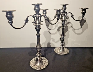 A pair og Gorham Chantilly Candelabra, Sterling Silver 3 Light, 2 Arm. - Picture 1 of 5