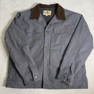 Woolrich Herren Sherpa gefütterte Jacke grau braun Kragen Gr. XL EG Knopfleiste - Bild 1 von 15