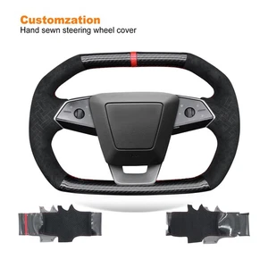 Hágalo usted mismo Costura a mano Cubierta envolvente del volante del automóvil para Tesla Cybertruck 2023-2025 - Imagen 1 de 11