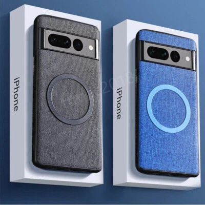 MARKENLOS Funda MagSafe para Google Pixel 9 Pro XL 8 Pro 7 funda magnética protectora bolsillos de cuero