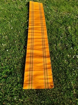 Tissu  toile coton décor tissé Ancien textile vintage .1960 . - Photo 1/4