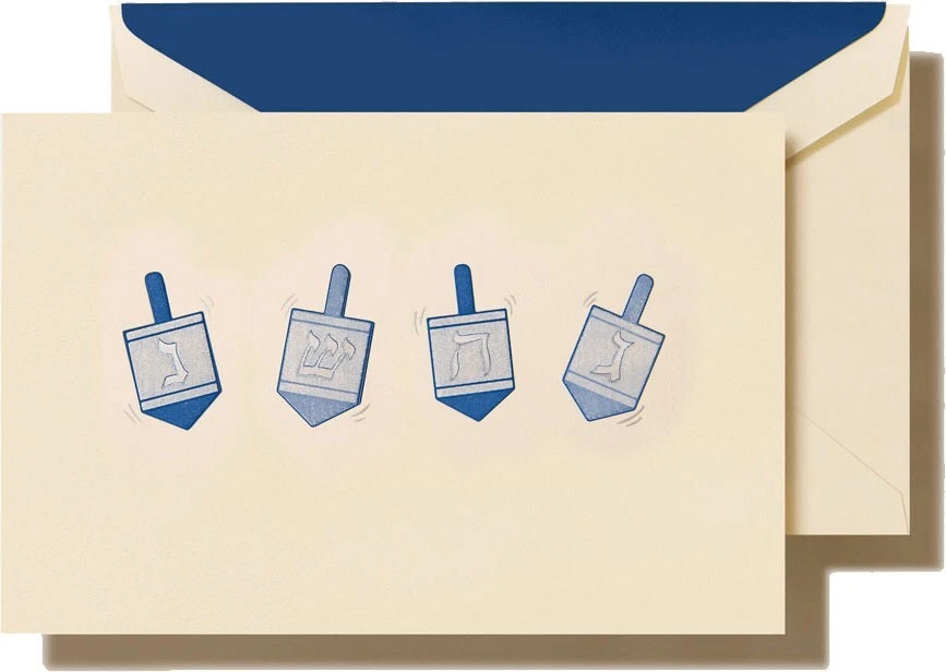 Crane Engraved Dreidels Hanukkah Greeting Cards, 10 cards, NIB - Image 1 of 3