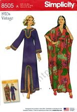 Simplicity 8505 Retro Caftan Vintage 70s Dress Maxi Muumuu S10-20 Sewing Pattern