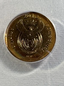 2010 South Africa 10 Cents Graded MS 65 by ANACS - Picture 1 of 8