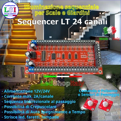Luci Sequenziali Gradini Scale Strisce LED Faretti Segnapasso Prodotto ITALIANO - Immagine 1 di 3