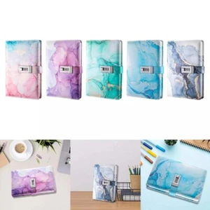 Diary with Lock Combination Lock Journal Notebook A5 PU Leather Journal Personal - Picture 1 of 34