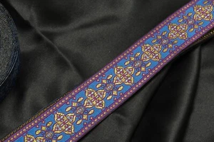 Jacquard Ribbon 1 1/2" (38mm) Divinus choice of 11 colors Per Yard - Picture 1 of 27