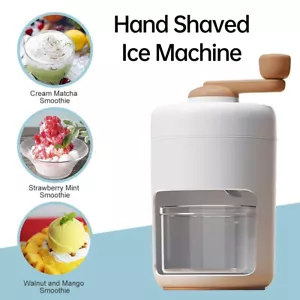 Manual Hand Crank Ice Crusher Shaver Machine for Smoothies Slushies Milkshakes - Picture 1 of 14
