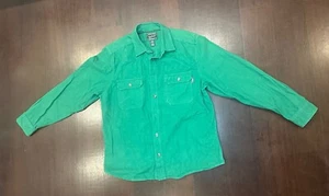 Vintage Woolrich Herren Large Button Down Flanell CShirt Pickle Green Made in USA - Bild 1 von 8