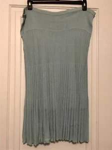 EUC Sigrid Olsen Collection Woman Size 1X Light Blue Midi Ruffled Straight Skirt - Picture 1 of 9