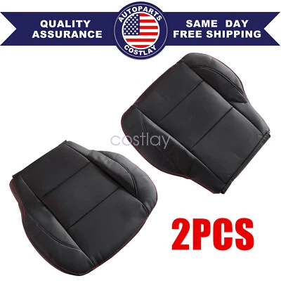 Cubierta de asiento inferior lateral negra con costura roja para Nissan TITAN PRO-4X 2005-15 Foto 1 de 4