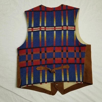 Chaleco de Gamuza Oso Dorado De Colección Cuero Azteca Suroeste Occidental Marrón EE. UU. XL Foto 1 de 4