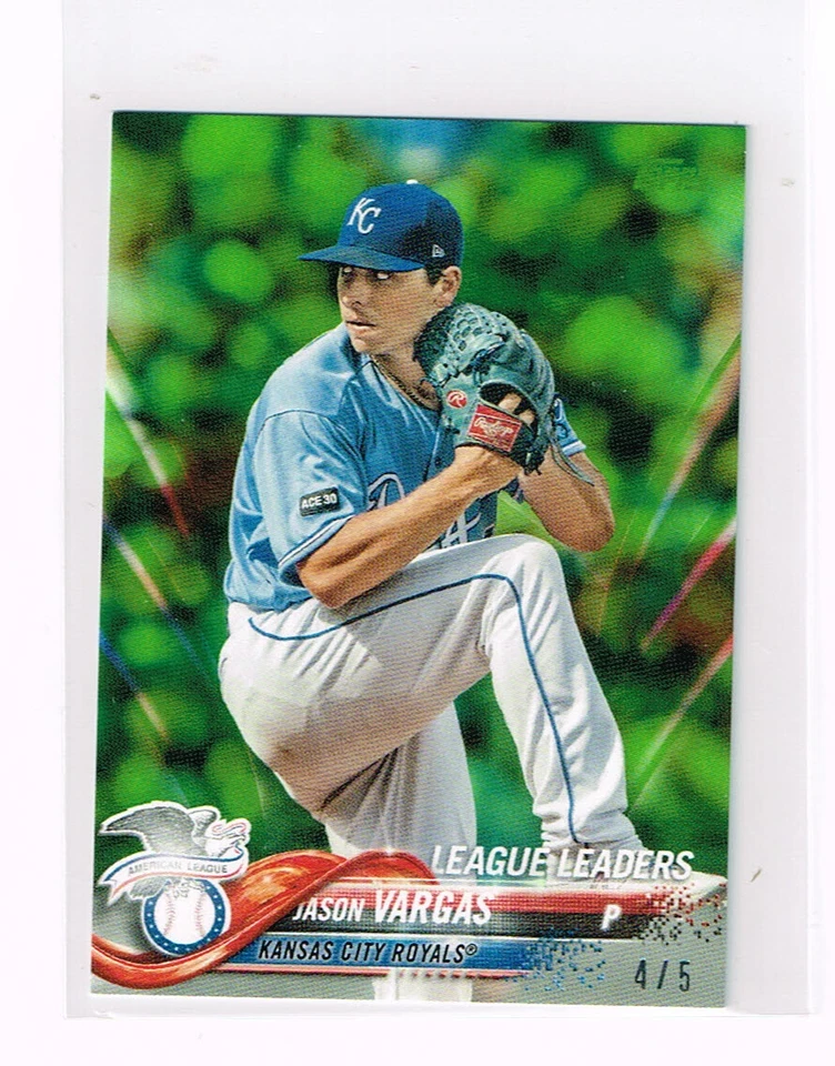 2018 TOPPS MINI ON DEMAND GREEN 327 JASON VARGAS #d 4/5 KANSAS CITY ROYALS - Image 1 of 1