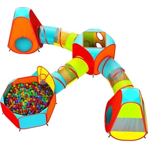 Vibrant 7pc Kids Play Tent Set with Big Ball Pit & Tunnels - Indoor/Outdoor Fun - Picture 1 of 8