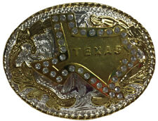 Texas Lone Star Gold and Diamond Belt Buckle
