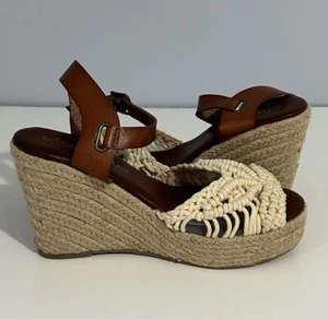 Altar'd State Women's Sandal Size 10 Ellia Woven Wedge Natural Brown - Picture 1 of 8