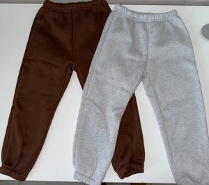 Two Pair of New NWOT Size 4 Years Soft Sweatpants ~ Gray & Brown ~ Elastic Waist - Picture 1 of 2