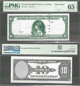 USA (American Bank Note) p-unlisted  10 Units  1929  Test Note  PMG 65 - Picture 1 of 4