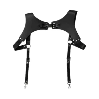 Коричневые винтажные кожаные подтяжки скобы плечевой ремень ремень ремень ремень для мужчин O6M3 - Изображение 1 из 4