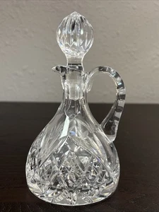 Vintage Cut Crystal Cruet with Stopper – Elegant Diamond Pattern Glass Pitcher - Picture 1 of 7
