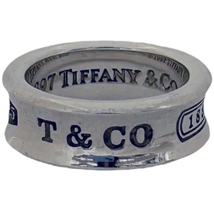 TIFFANY & Co. Ring 1837 Smoothly Curved Shape Medium Silver Approx. size 7 USED - Picture 1 of 14