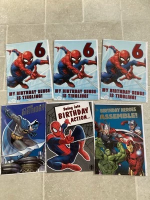 Paquete de tarjetas de cumpleaños Marvel Boys X 6 Foto 1 de 4