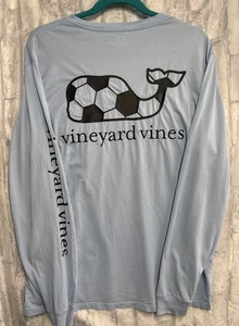 Vineyard Vines Shirt Adult M Blue Soccer Cotton Long Sleeve Pullover - Picture 1 of 4