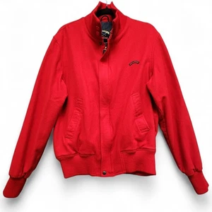 Paul Shark Yachting Classic Bomber Jacket Mens Medium Red Wool Blend Italy Made - Picture 1 of 10