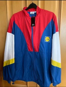 BNWT Crivit Mens women's Lidl Shell Jacket Blue red Lightweight size large - Picture 1 of 3