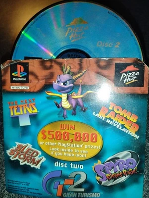 Демо-диск Pizza Hut 2 Sony PlayStation one PS1 (1999) Tetris Spyro GT2 OEM КАК НОВЫЙ! - Изображение 1 из 4