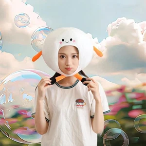 Plush Tennis Ball Headgear Hat Toy Cute Selfie Hat Photo - Picture 1 of 7