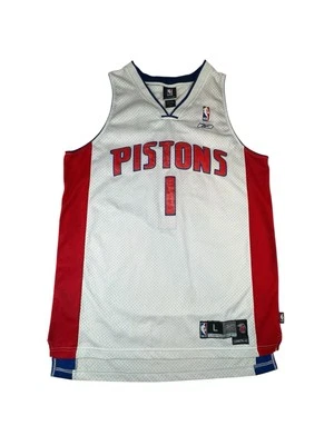 Баскетбольная футболка с автографом Detroit Pistons No1 Chauncey Billups мужская размер большой - Изображение 1 из 4